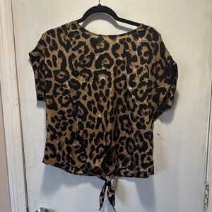 Leopard Print Tie-Back Top‎